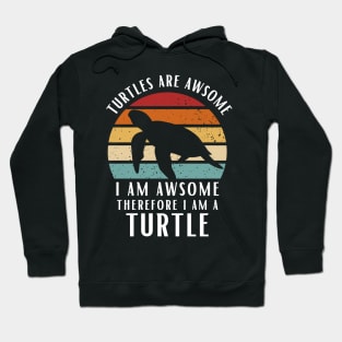 Turtles Are Awesome I am Awesome Therefore I Am Turtle Shirt Gift Hoodie